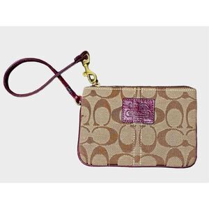Coach Brown Zip Up C Patterned Change Wallet
